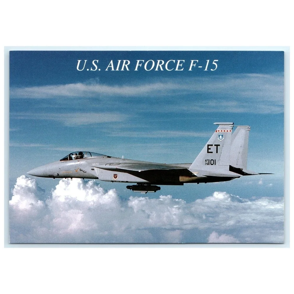 Postcard US Air Force F-15 Eagle Fighter Jet Flight Clouds Military‎